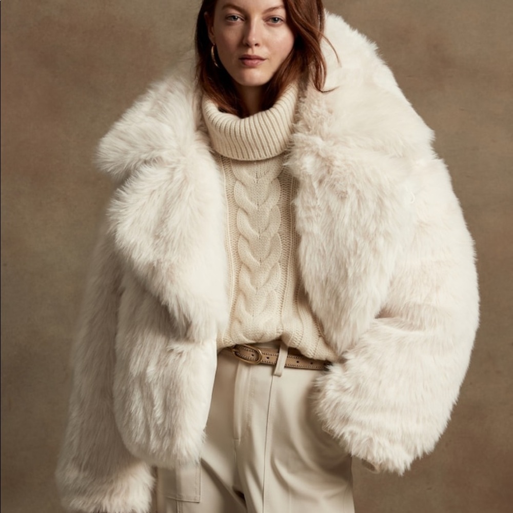Banana Republic Reversible Faux Fur Down Jacket